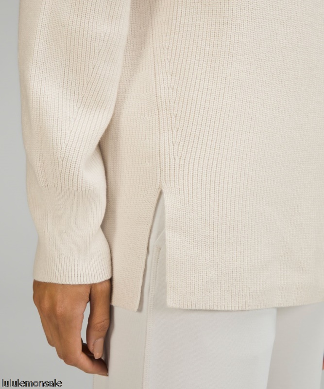 Lululemon Damen DELULU466 | Lululemon Deutschland Gerippter Rundhalspullover Aus Einer Merinowollmischung In White Opal